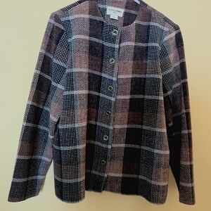 Vintage Alfred Dunner Purple Plaid Career Jacket 14P